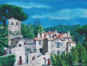 ULISSE IN ARTE RAVELLO VEDUTA DI VILLA RUFOLO 30X40