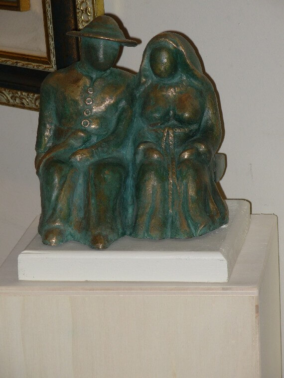scultura in bronzo a cera persa la coppia ulisse in arte