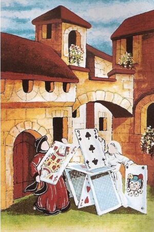 quadro arte pittore ulisse serigrafia castello di carte
