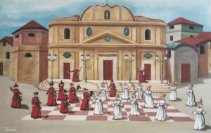 arte quadri pittore ulisse cutro grande sfida a scacchi